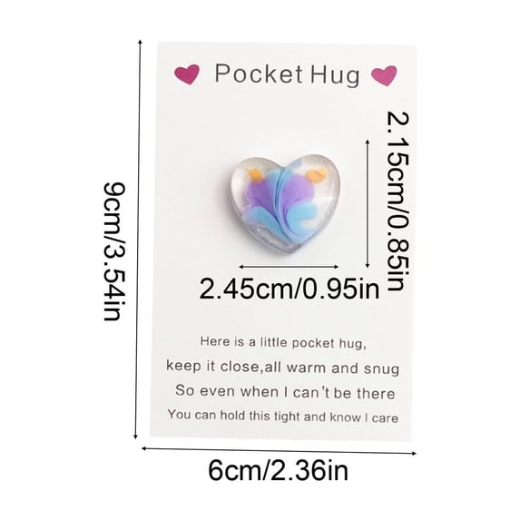 HBYJLZYG Mini Heart Card Gift, Small Portable Note Card with Message for Pocket or Wallet, Thoughtful Just Because Gift Idea for Her, Him, Best Friend, Includes Blank Card to Write On