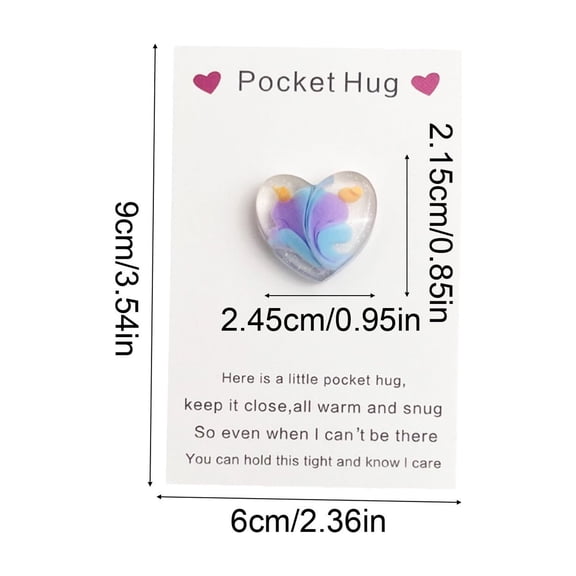 HBYJLZYG Mini Heart Card Gift, Small Portable Note Card with Message for Pocket or Wallet, Thoughtful Just Because Gift Idea for Her, Him, Best Friend, Includes Blank Card to Write On