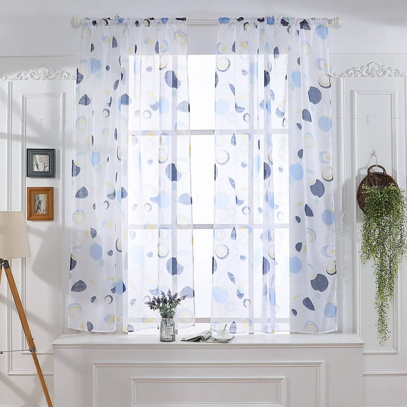 HBYJLZYG Modern Voile Window Drape, 51 x 39 in, Elegant Leaves Pattern, Breathable Sheer Cloth Panel for Shop Window Background Display