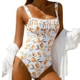 thumbnail image 1 of HBYJLZYG Square Neck Print Bikini High Waist One-Piece Swimsuits, (Women's), 1 of 4