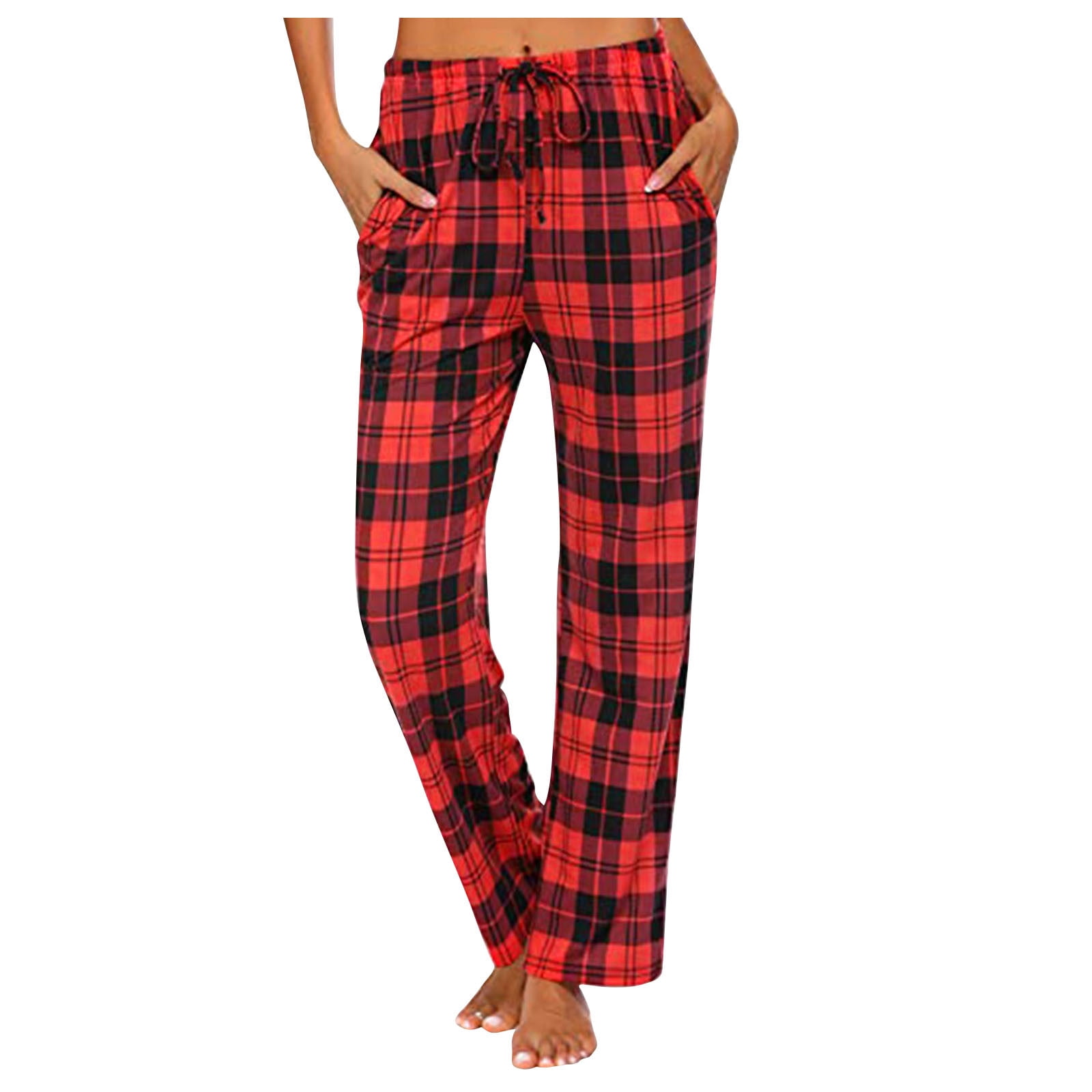 HBYJLZYG Pajamas Wide Leg Pants, Yoga Pants For Womens Casual Plaid ...