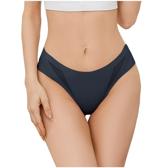 HBYJLZYG Panties For Women Mid-Rise Thong Ladies Seamless Ice Silky Underwear Hip Lifting Breathable Soft Stretchy