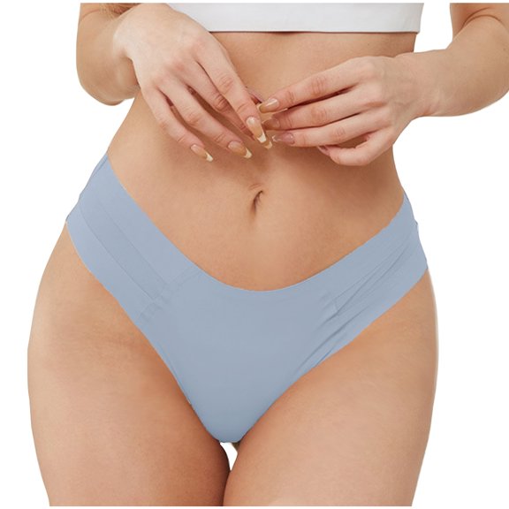 HBYJLZYG Panties For Women Mid-Rise Thong Ladies Seamless Ice Silky Underwear Hip Lifting Breathable Soft Stretchy