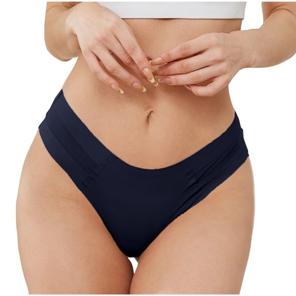 HBYJLZYG Panties For Women Mid-Rise Thong Ladies Seamless Ice Silky Underwear Hip Lifting Breathable Soft Stretchy