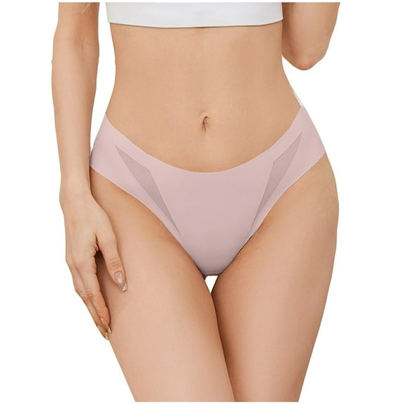HBYJLZYG Panties For Women Mid-Rise Thong Ladies Seamless Ice Silky Underwear Hip Lifting Breathable Soft Stretchy