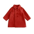 thumbnail image 1 of HBYJLZYG Peacoat Cardigans Button Jacket Coat, Toddler Girls Jacket Kids Long Sleeve Button Trench Pocket Double Breasted Winter Outerwear, 1 of 5