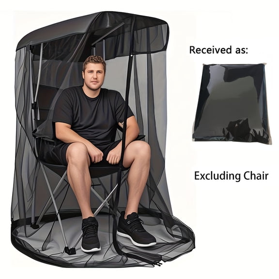 HBYJLZYG Portable Outdoor Chair Mosquito Net, 63"x35"x32" Waterproof Breathable Insect Protection Shelter, Foldable Lightweight Bug Net Cover for Camping Patio Beach Fishing Outdoor Activities