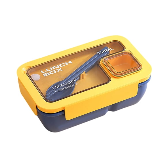 HBYJLZYG Portable Plastic Partition Integrated Lunch Box, Multi-functional Light Food Bento Box