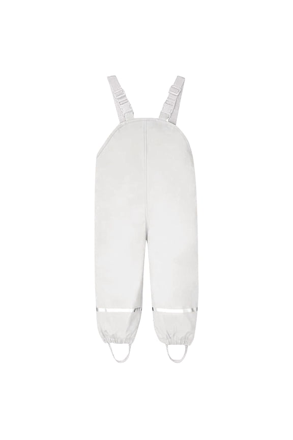 Rain Pants Kids, Thin Waterproof Bib Overalls Reusable Toddler Lightweight Cartoon Jumpsuit Adjustable Rainwear 6-8 Years