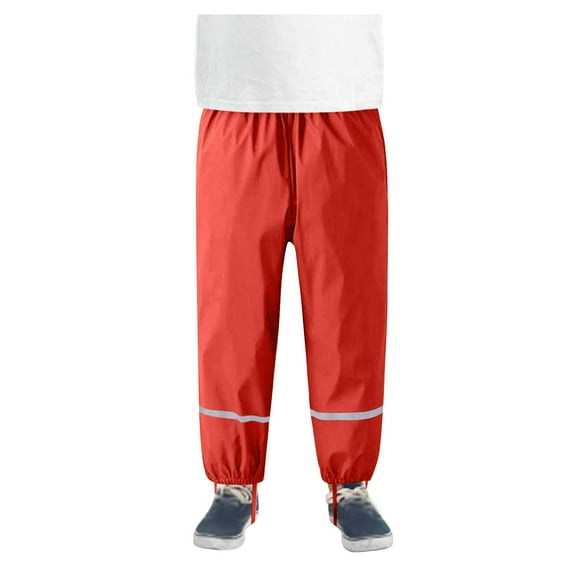 HBYJLZYG Rain Pants Kids, Thin Waterproof Full Length Pants Reusable Toddler Lightweight Single Layer Overpants Rainwear 122/128