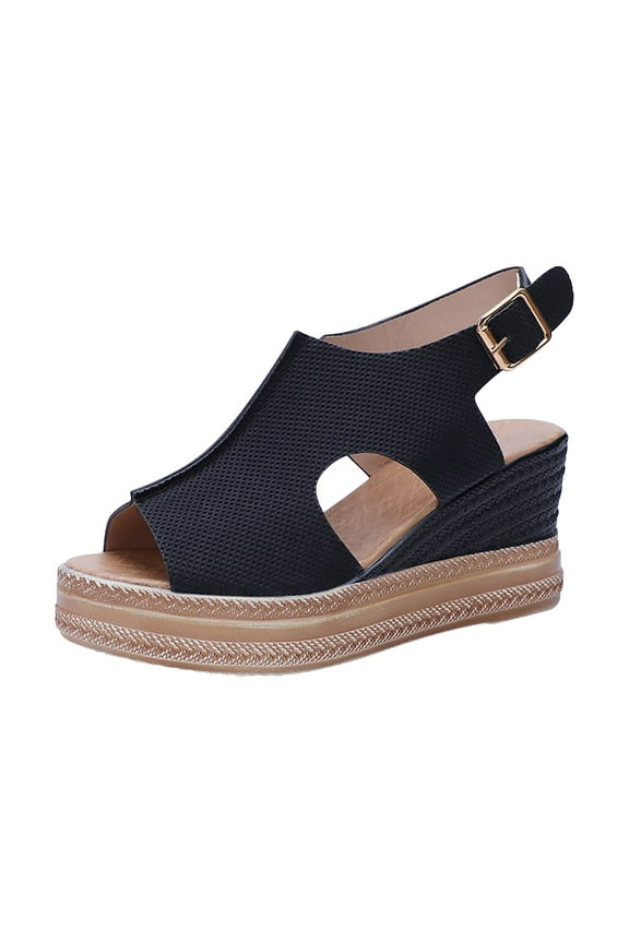 Sandals For Women Dressy Summer Womens Slingback Open Toe Wedges High Heels Beach Platforms Sandals