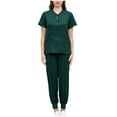 thumbnail image 1 of HBYJLZYG Scrubs For Women Set - Stretch V-Neck Scrub Tops & Jogger Pants With Pockets - Easy Care Nurses Uniform Clinic Carer Protective 2 Piece Set Green, 1 of 3