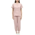 thumbnail image 1 of HBYJLZYG Scrubs For Women Set - Stretch V-Neck Scrub Tops & Jogger Pants With Pockets - Easy Care Nurses Uniform Clinic Carer Protective 2 Piece Set Pink, 1 of 3