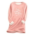 thumbnail image 1 of HBYJLZYG Sherpa Fleece Lined Sweatshirt For Women, Valentine's Day Heart Print Plus Size Long Sleeve Tops Crew Neck Casual Thickened Loungewear, 1 of 2