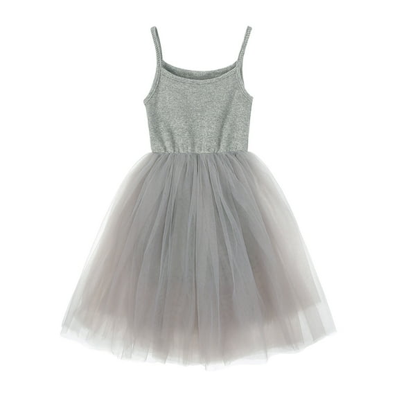 HBYJLZYG Sleeveless Strap Tulle Dress, Summer Toddler Baby Solid Color Slip Dress Birthday Party Mesh Princess Dresses For Girls 9 Months-8 Years