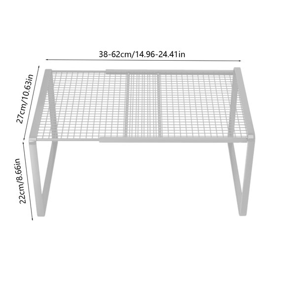 HBYJLZYG Stackable Metal Storage Rack, Expandable Organizer Shelf for Closet Pantry Bathroom Cabinet, Multi Purpose Home Organization