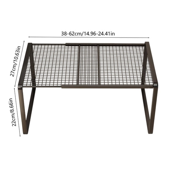 HBYJLZYG Stackable Metal Storage Rack, Expandable Organizer Shelf for Closet Pantry Bathroom Cabinet, Multi Purpose Home Organization