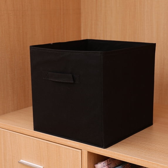 HBYJLZYG Storage Bins with Handles, Foldable Canvas Organizer Box for Wardrobe, Shelves, Multipurpose Use for Clothing, Toy, Blanket Storage