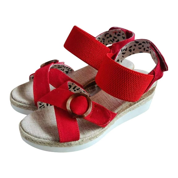 HBYJLZYG Summer Womens Espadrilles Sandals, Wedges Heel Open Toe Slingback Sandals Casual Womens Sandals For Summer Beach Oceanside Holiday Outdoor