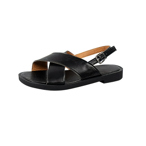 HBYJLZYG Summer Womens Flats Sandals, Comfort Slip-On Casual Open Toe Rome Platforms Sandals, Light Weight Casual Walking Sandals