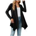 thumbnail image 1 of HBYJLZYG Sweater Knitted Open Front Cardigans Sweatshirt Coat, Women Casual Mid Length Coat Long Sleeve Solid Color Blouse Soft Loose Cropped Tops, 1 of 8