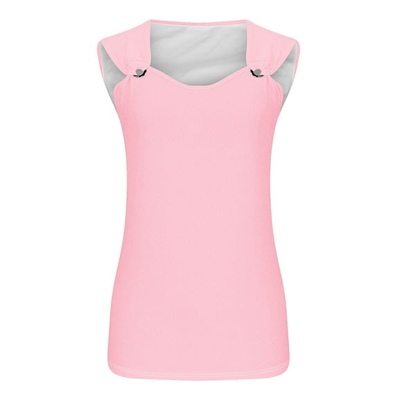 HBYJLZYG Tank Tops For Women Loose Fit, Solid Sleeveless Round Neck T-Shirt Home Top Thin Bottoming Shirt