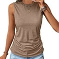 thumbnail image 1 of HBYJLZYG Tank Tops For Women, Summer Solid Color Round Neck Pocket Sleeveless Casual Tee Tops Tank Tunic Flowy Basic Shirts, 1 of 8