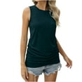 thumbnail image 1 of HBYJLZYG Tank Tops For Women, Summer Solid Color Round Neck Pocket Sleeveless Casual Tee Tops Tank Tunic Flowy Basic Shirts, 1 of 9