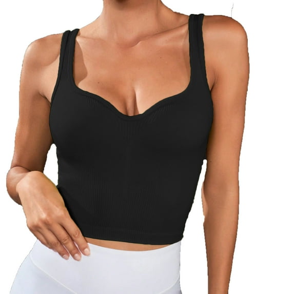 HBYJLZYG Tank Tops For Women, Workout Ribbed Seamless Yoga Crop Tops Sleeveless Quick Dry Athletic Clothing