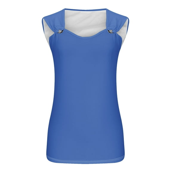 HBYJLZYG Tank Tops Women, Loose Fit Casual Shirt Sports Summer Solid Sleeveless Round Neck Tops