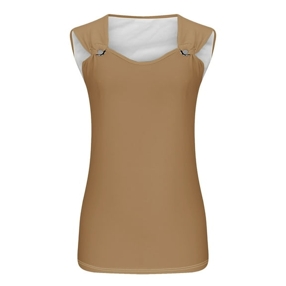 HBYJLZYG Tank Tops Women, Loose Fit Casual Shirt Sports Summer Solid Sleeveless Round Neck Tops