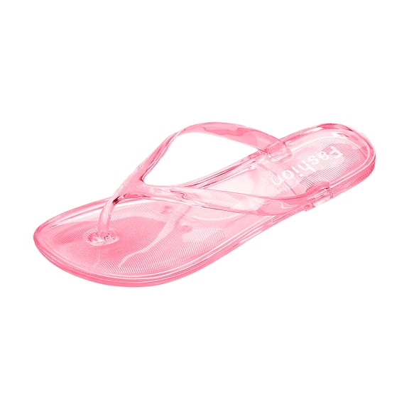 HBYJLZYG Thong Sandals For Women Summer Flat Slide Casual Comfy Slip On Slippers, Women's Summer Crystal Jelly Color Casual Beach Flip Flops, Shower, Swimming, Beach