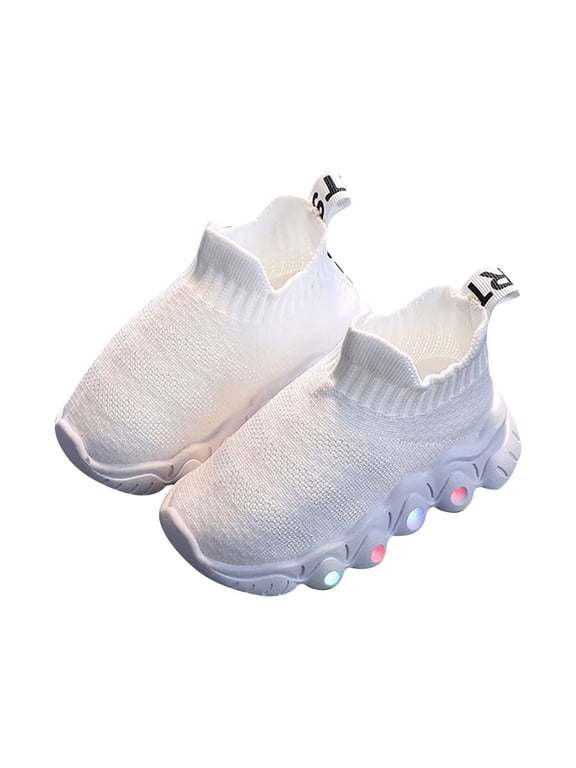 Toddler Sock Shoes Illuminated Shoes Flying Knit Shoes, Toddler Infant Baby Girls Boys Casual Shoes Air Cushion Breathable Walking Sneakers