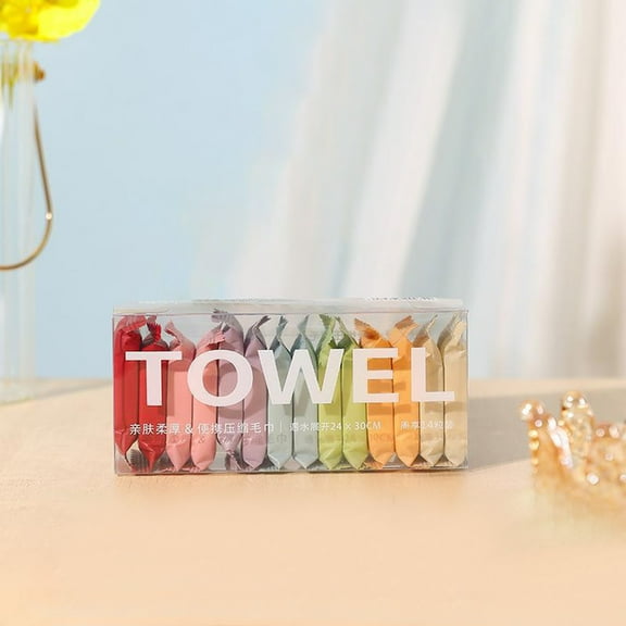 HBYJLZYG Towels Colourful Pocket Travel 14pcs Compressed Towel Disposable Face Towel Bath Thickened Portable
