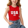thumbnail image 1 of HBYJLZYG USA Flag Tank Top for Boys Girls, 4th of July Sleeveless Patriotic Shirt with American Flag Print, Independence Day Tee for Kids 3-15 Years, 1 of 8