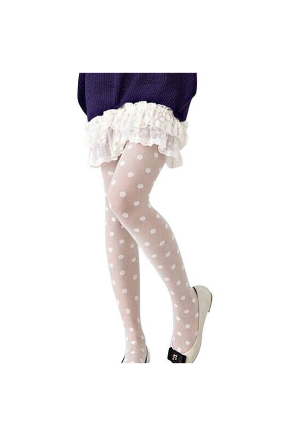 Ultra Thin White Tights, For Women Comfy Jacquard Sheer Lace Big Pantyhose Stockings Dots Socks Valentines