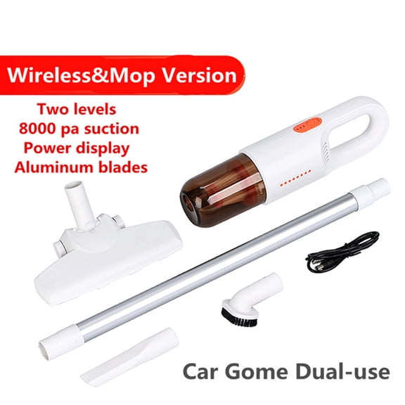 HBYJLZYG Vacuum Cleaner Portable Handheld Wireless Car Vacuum Cleaner Household Compact & Large Suction Vacuum Cleaner Floor Brush Style White
