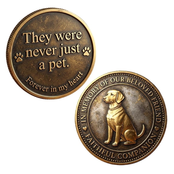 HBYJLZYG Vintage Dog Memorial Challenge Coin,Pet Sympathy Gift for Dog Lovers,Commemorative Coin for Beloved Dog Remembrance