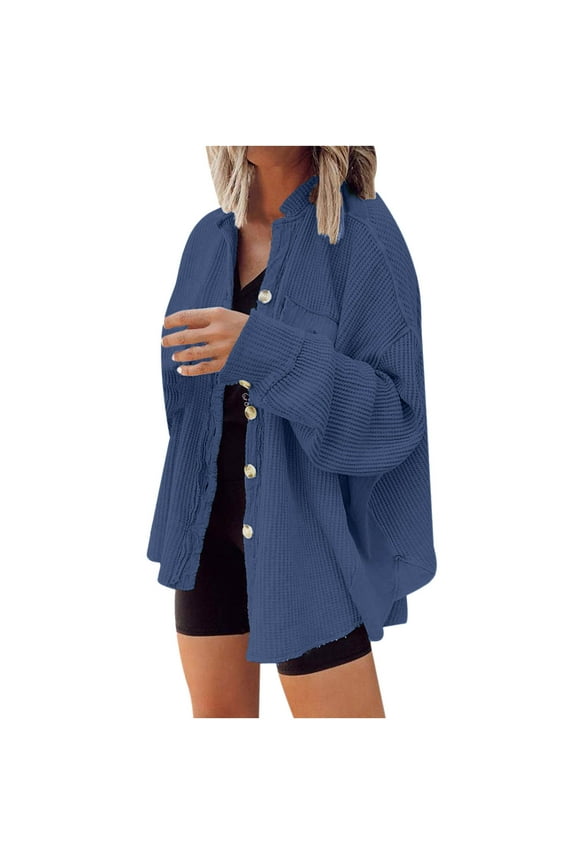 Waffle Coats Cardigan Color Block Overcoat Tops, Women Sexy Pocket Crop Workout Long Sleeve Jaket Shaket Blouse Coat Outwears