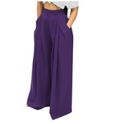 HBYJLZYG Wide Leg Pants For Women, Loose Baggy Pockets Pants Solid Color Trousers Overall Pants Casual Sweatpants Women Homewear