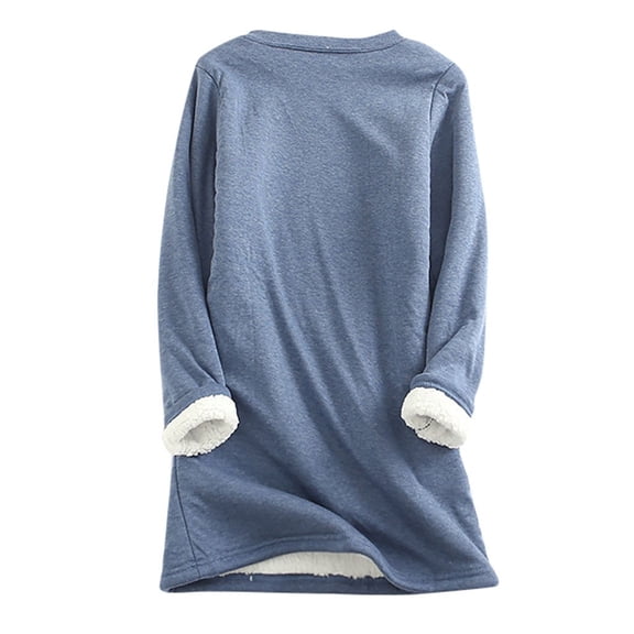 HBYJLZYG Women Casual Sweatshirt Winter Warm Crewneck Underwear Top,Women Thick Fleece Sweatshirt Winter Warm Underwear Top