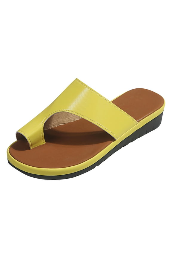 Women's Bunion Sandals Orthopedic Toe Ring Slides Flip Flops Fashion Slip On Flat Beach Sandals