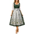 thumbnail image 1 of HBYJLZYG Women's Dirndl Dress, Oktoberfest Bavarian Floral Print Sleeveless Midi A-Line Dress with Apron and Waist Tie, Traditional German Festival Costume for Carnival Party, 1 of 5
