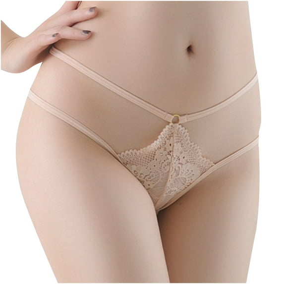 HBYJLZYG Women's Lace Thongs, T Back Low Waist Panties Seamless V-Shape Design Lace Thongs For Women Breathable Soft Stretchy