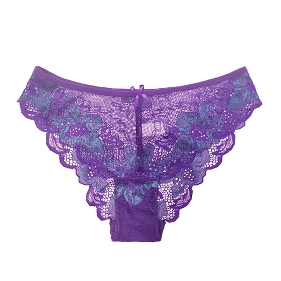 HBYJLZYG Women's Lace Underwear Low-Rise Panties See Through Comfy Threaded Lace Thong Breathable Soft Stretchy