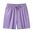 thumbnail image 1 of HBYJLZYG Women's Lightweight Drawstring Shorts with Zippered Pockets, Elastic Waist Solid Color Casual Summer Bottoms for Workout and Daily Wear, 1 of 4