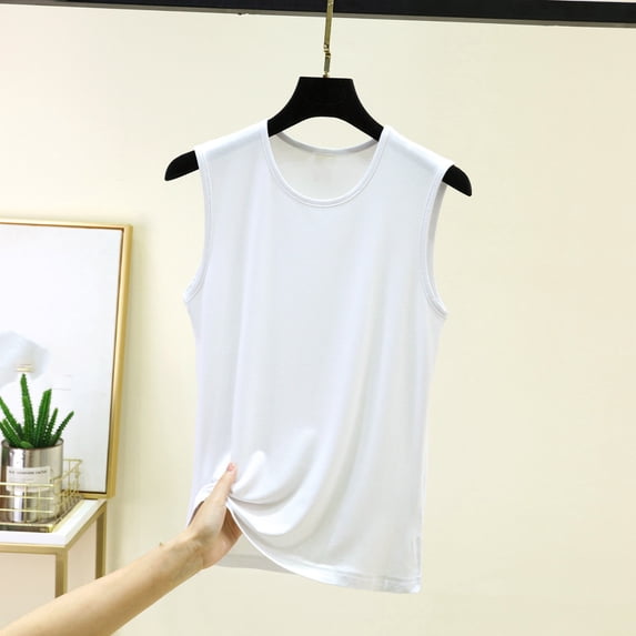 HBYJLZYG Women's Loose Fit Tank Top with Side Slits and Wide Straps, Soft Crew Neck Relaxed Fit Lightweight Summer Casual Sleeveless Basic Top