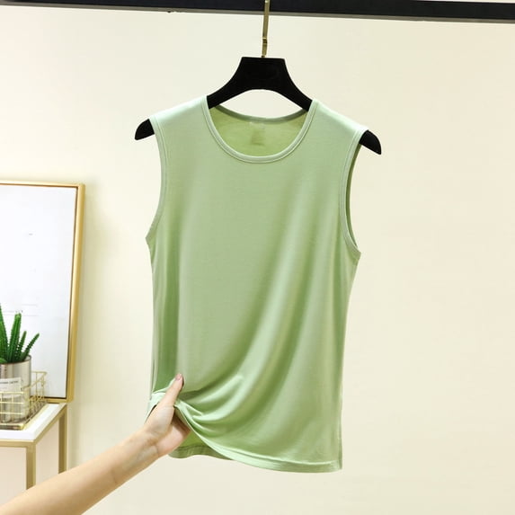 HBYJLZYG Women's Loose Fit Tank Top with Side Slits and Wide Straps, Soft Crew Neck Relaxed Fit Lightweight Summer Casual Sleeveless Basic Top