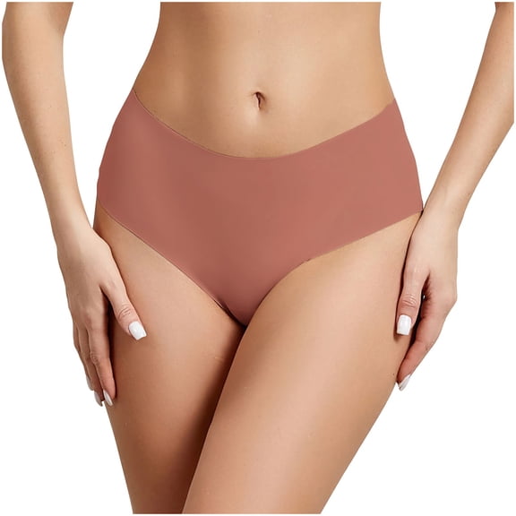 HBYJLZYG Women's Low Waist Thong Seamless Underwear Solid Color Panties No Show Breathable Soft Stretchy