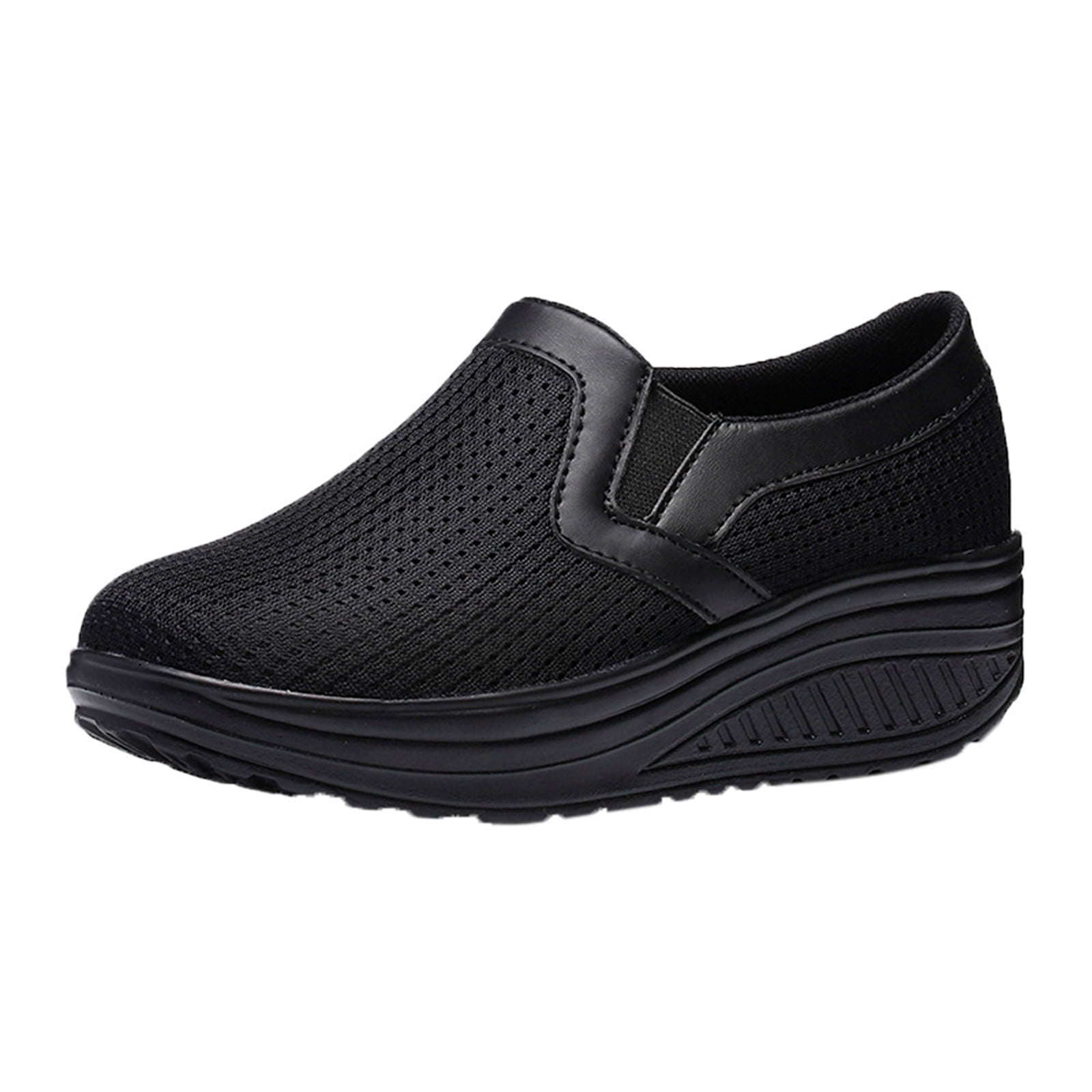 HBYJLZYG Women's Slip On Breathable Walking Shoes Comfort Fitness Wedge ...